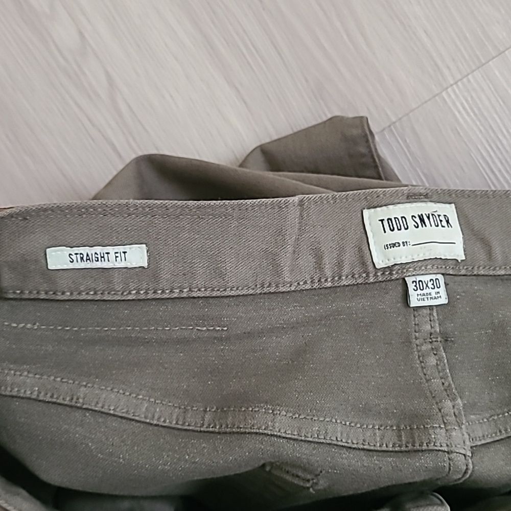 Todd Snyder Stretch 5 Pocket Chino Straight Fit Pants Green Olive Vine 30x30 Men - Picture 3 of 9